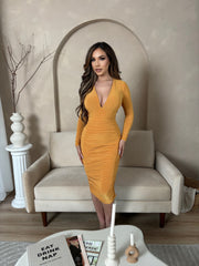 Elena Dress-Mustard