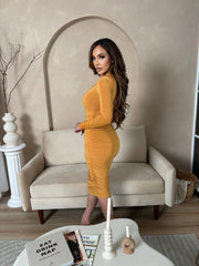 Elena Dress-Mustard