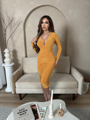 Elena Dress-Mustard