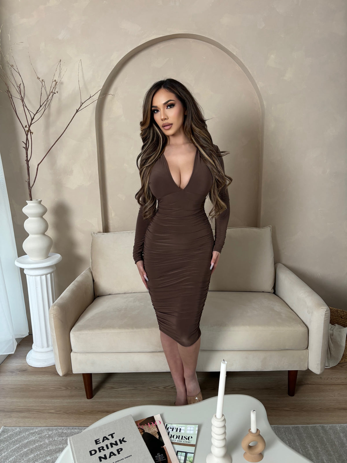 Elena Dress-Mocha