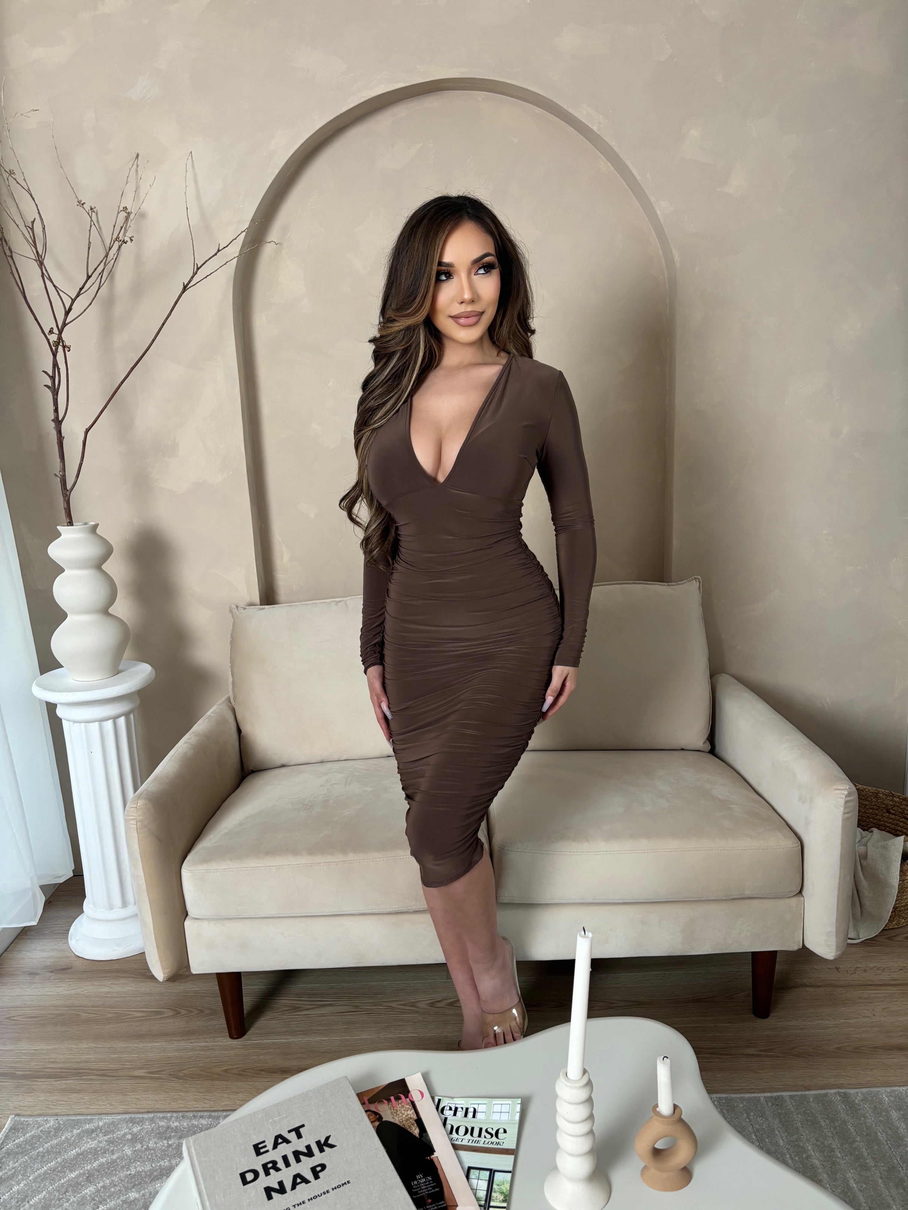 Elena Dress-Mocha