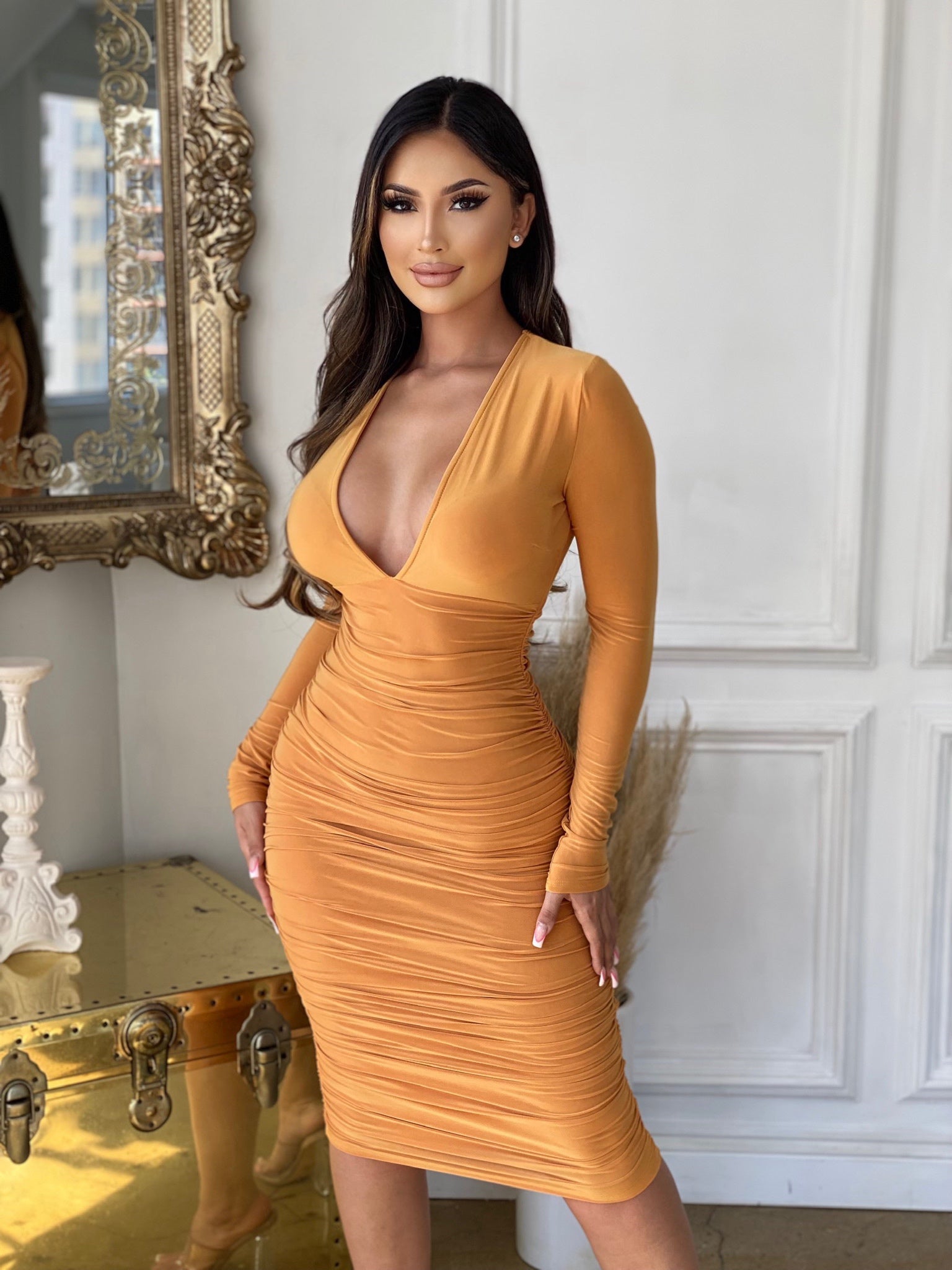 Elena Dress-Mustard
