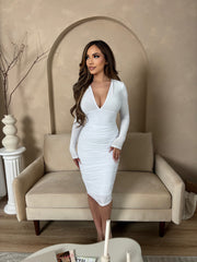 Elena Dress-White